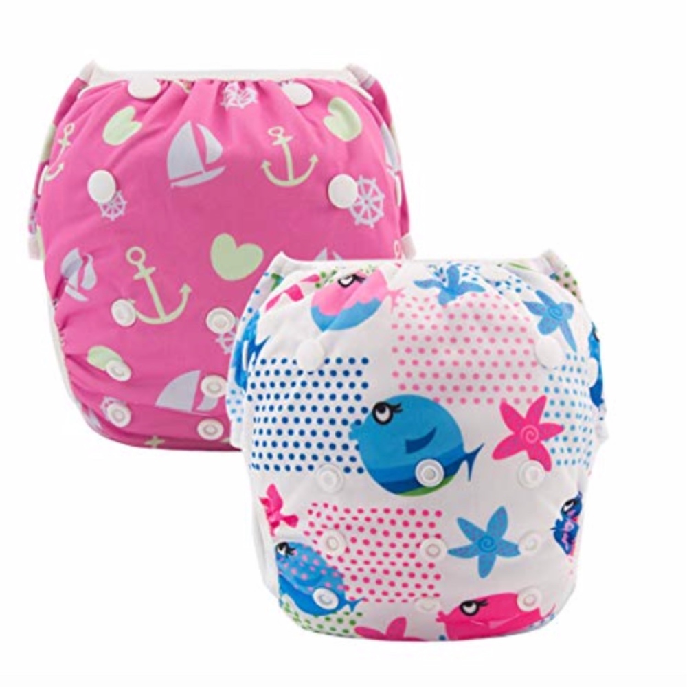 Swim Diapers One Size (0-2) Reusable & Adjustable